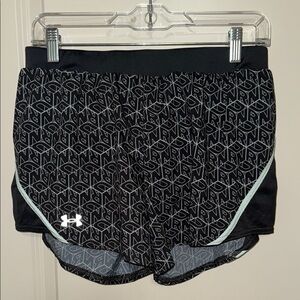 Under Armour Black Athletic Shorts with Geometric Pattern